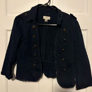 LOFT Women's Dark Blue Military-Style Blazer